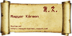 Magyar Kármen névjegykártya